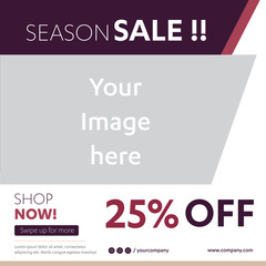 Fototapete - Sale Social Media Template Beauty Shopping fashion post design Bundle Vector