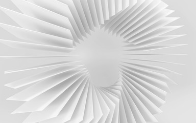 abstract white squares forming a ring swirl structure spiral illustration 3d render illustration