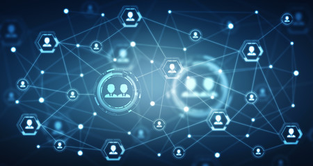 Fototapete - 2d illustration Business Network concept