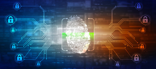  Fingerprint Scanning Technology Concept 2d Illustration