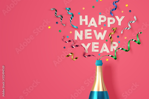 Fotografía New Year Greeting card. Vector Illustration