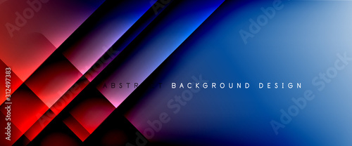 Fotografía Trendy simple fluid color gradient abstract background with dynamic straight shadow line effect