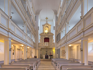 interior of jakobskirche (st. james church) in weimar, germany. the first church in this location wa
