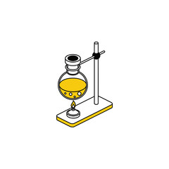 Poster - Chemistry test tube. Vector line, 3d stroke isometric, color web icon, new flat style. Creative illustration design, abstract idea for infographics.