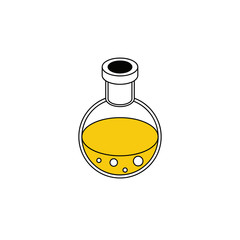 Poster - Chemistry tube. Vector line, 3d stroke isometric, color web icon, new flat style. Creative illustration design, abstract idea for infographics.