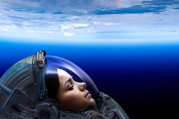 Wall Mural - exploring outer space. mixed media