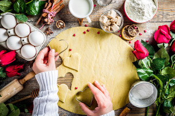 Valentine day baking background