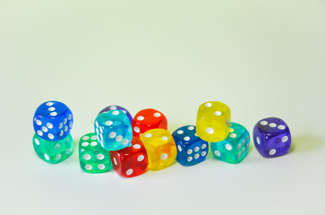 Dices on white background