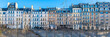 Paris, ile de la Cite and quai des Orfevres, beautiful ancient buildings, panorama