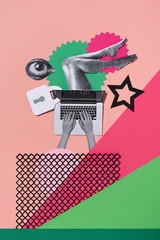 Hands chating in a computer