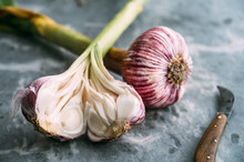Food: French Purple Garlic Bulbs