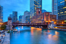 Reid Murdoch Building And Clark Street Bridge Over Chicago River, Chicago, Illinois, United States