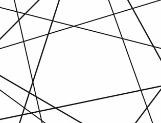 Rectangular pattern with random lines. Minimalistic chaotic background. Simple black and white vector illustration.
