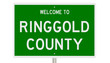 Rendering of a green 3d highway sign for Ringgold County