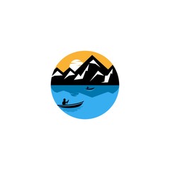 Wall Mural - Lake Logo Mountain Vector Images