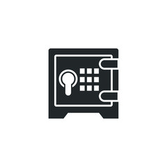 Poster - Safe deposit box icon template color editable. Bank vault symbol vector sign isolated on white background illustration for graphic and web design.