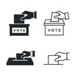 Election Vote concept icon template color editable. voting ballot box symbol vector sign isolated on white background illustration for graphic and web design.