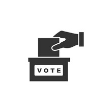 Election Vote Concept Icon Template Color Editable. Voting Ballot Box Symbol Vector Sign Isolated On White Background Illustration For Graphic And Web Design.