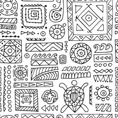 Aufkleber - Ethnic handmade ornament. Seamless pattern for your design. Polynesian style
