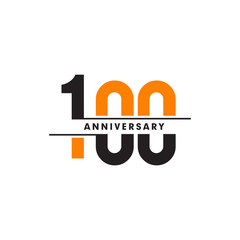 Wall Mural - 100th celebrating anniversary emblem logo design vector illustration template