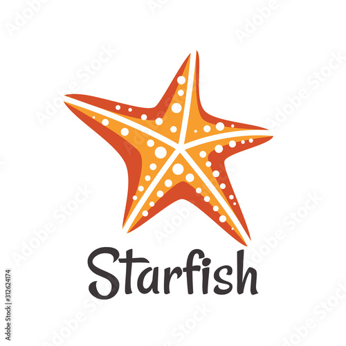 Cuadros en Lienzo starfish logo ocean modern vector illustration