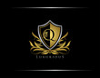 © bintank - Golden Q Luxury Shield Logo Design