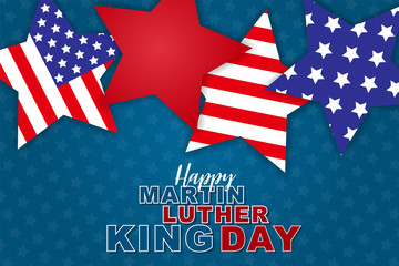 Wall Mural - martin luther king jr. day design. stars with usa flag. vector illustration.