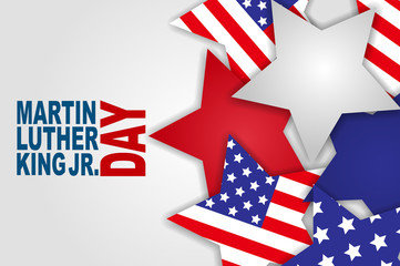 Wall Mural - martin luther king day jr. day design. stars with usa flag. vector illustration.