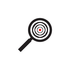 Sticker - Search magnifying glass icon logo design vector template