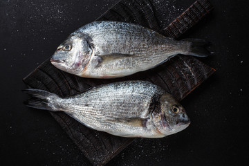 Wall Mural - Fresh dorado fish with ingredients