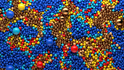 Poster - 3d render of abstract background made of a lot of sphere particles. Trendy and modern design...