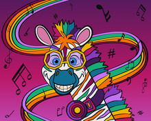 Musical happy zebra