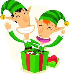 Wall Mural - christmas elves