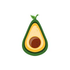 Wall Mural - fresh avocado healthy on white background