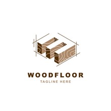 Wood Logo  With Letter M Shape Illustration Vector Design Template