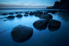 Rock Formations In The Pacific Ocean At Bowling Ball Beach, California, USA
