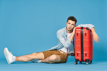 man with suitcase