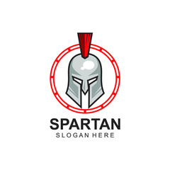 Wall Mural - Spartan Helmet Logo Design Vector