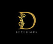 Gold D Luxury Logo Icon, Classy D Letter Logo Design.