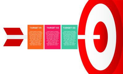 Wall Mural - infographic target with 3 step element. Business concept with three options and number, steps or processes. data visualization. Vector illustration.