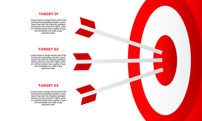 Wall Mural - infographic target with 3 step element. Business concept with three options and number, steps or processes. data visualization. Vector illustration.