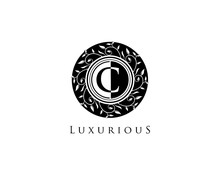 Luxury C Letter Circle Floral Logo Perfect For Boutique, Restaurant, Hotel And Resort Icon.