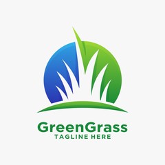 Wall Mural - Green grass logo design