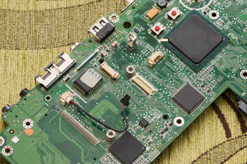 Canvas Print - Processor on laptop motherboard in detail.