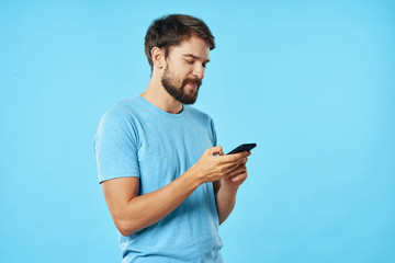 man using digital tablet