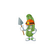 Cool Miner zucchini cartoon character design style