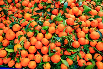 Close up of tangerines in the market