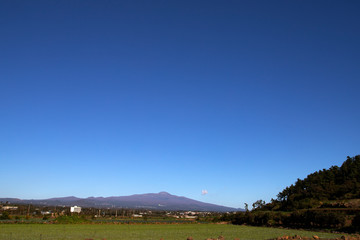 Wall Mural - landscape with blue sky and clouds