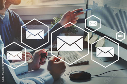Fotomural business newsletter, email marketing concept
