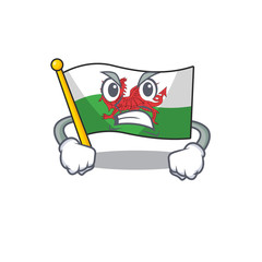 Poster - angry face flag wales Scroll cartoon character design